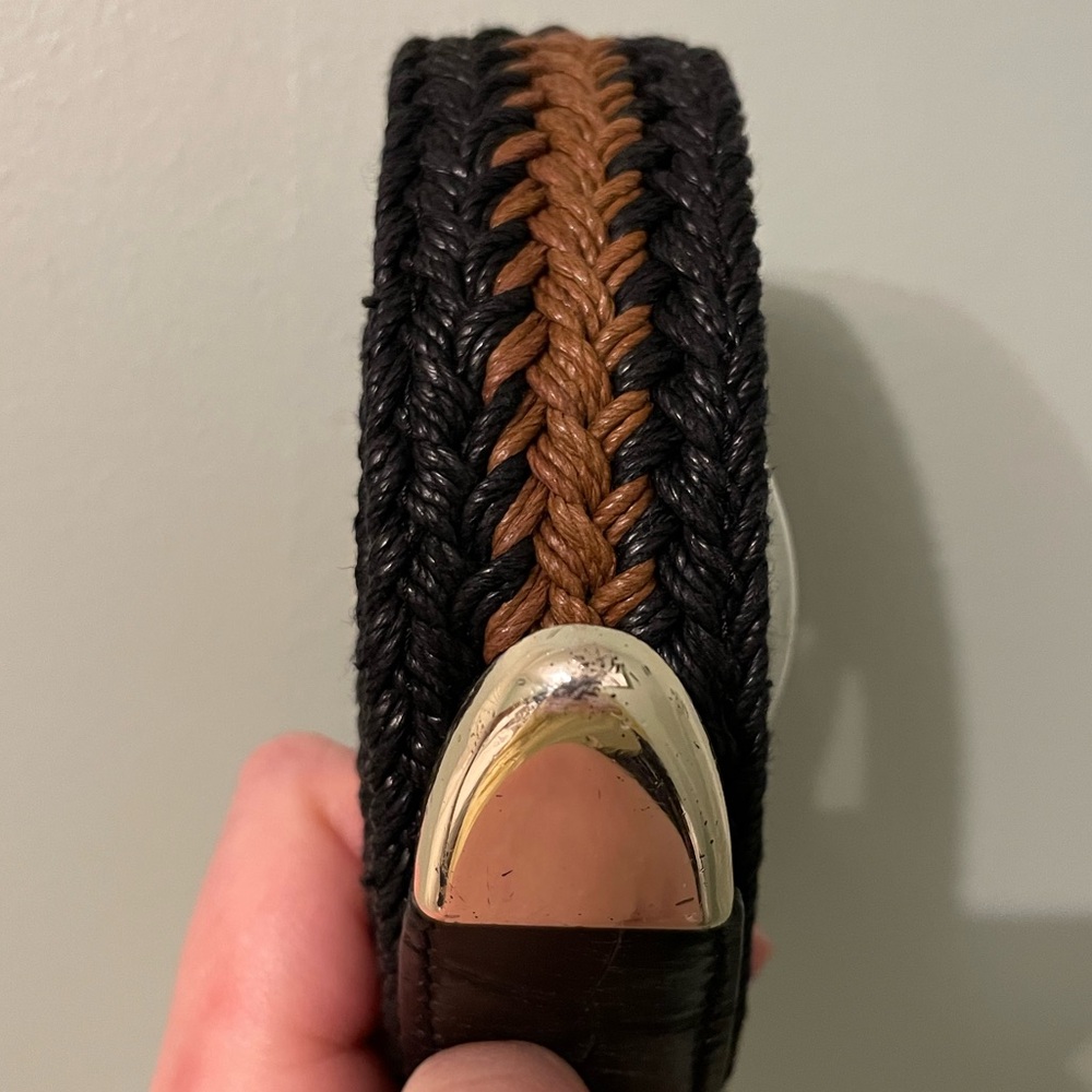 Erreghé Two-Tone Woven Men's Italian Leather Belt